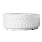50% off was $55 now $27.50. 6.25”H X 13.25” MATTE WHITE LOW CERAMIC CYLINDER TRIBAL