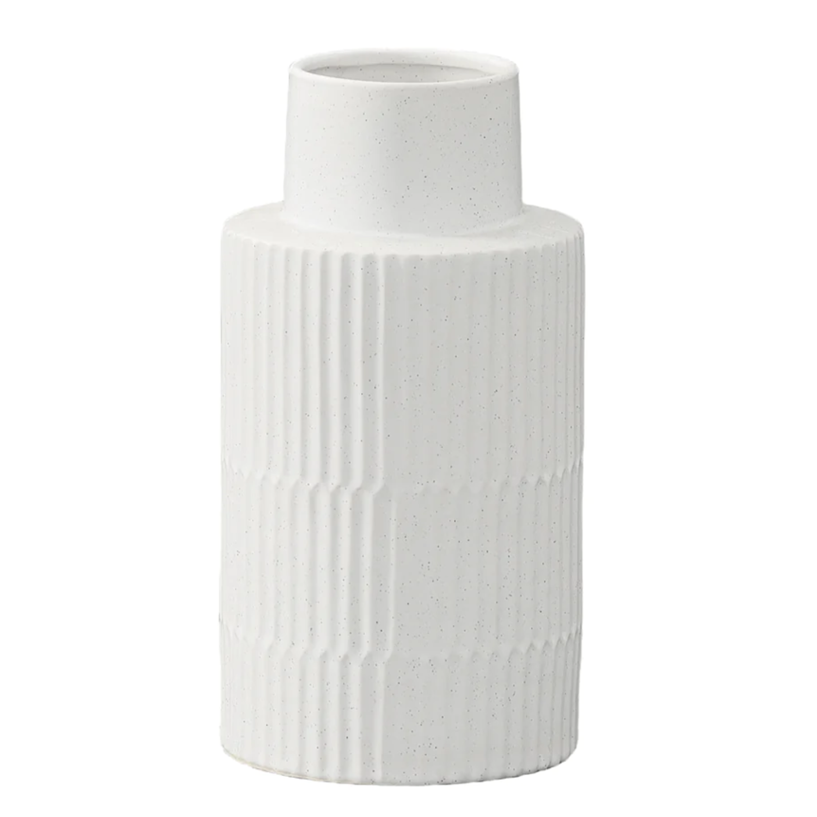 50% off was $34 now $17.  11.75”H X 6” MATTE WHITE SPECKLED SYMMETRIC COLUMN