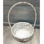 10" WHITE NATURAL ROUND BASKET