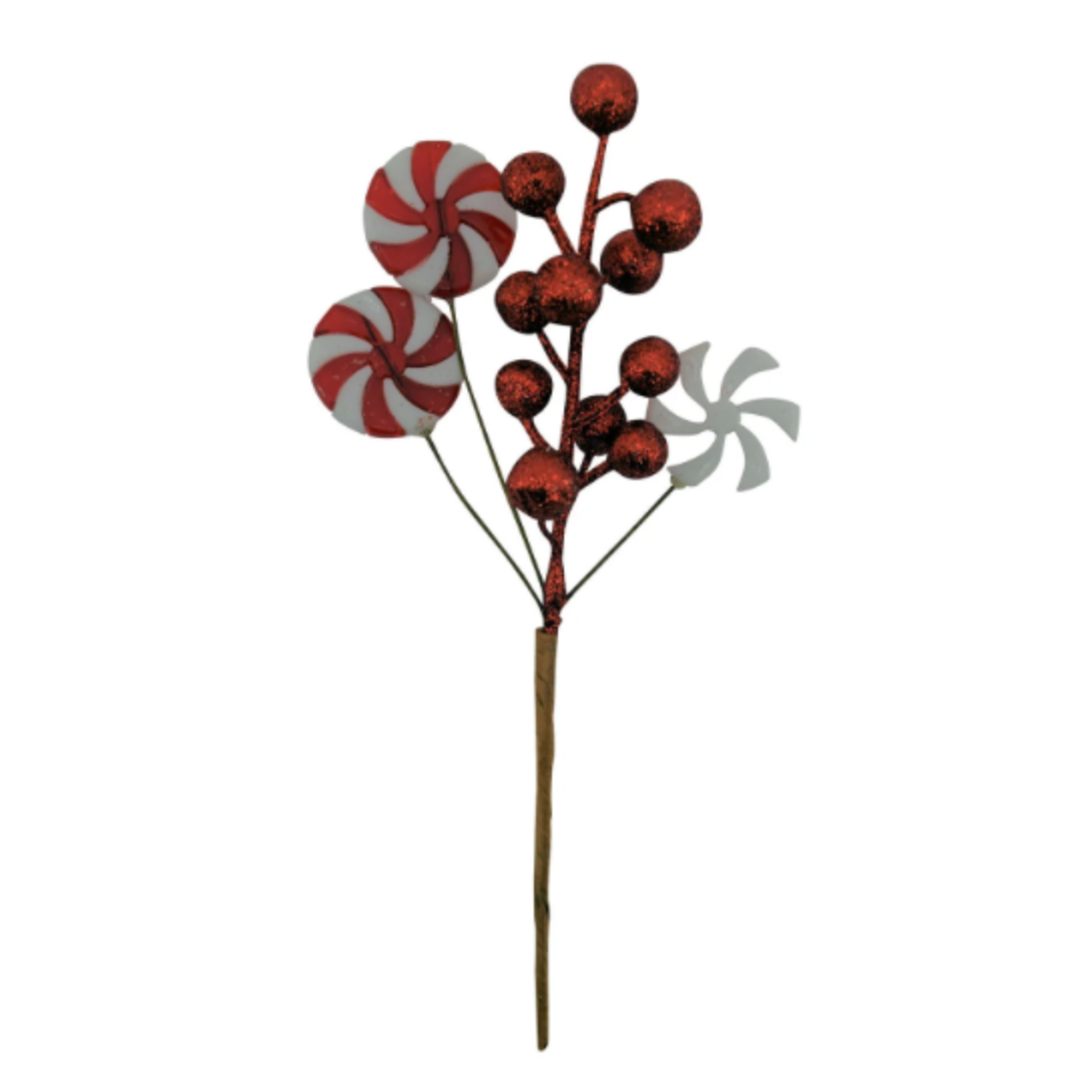 8" RED & WHITE LOLLIPOP PICK