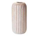 50% off was $21 now $10.50. 11”H X 5’ OFF-WHITE CERAMIC FAULT LINE VASE