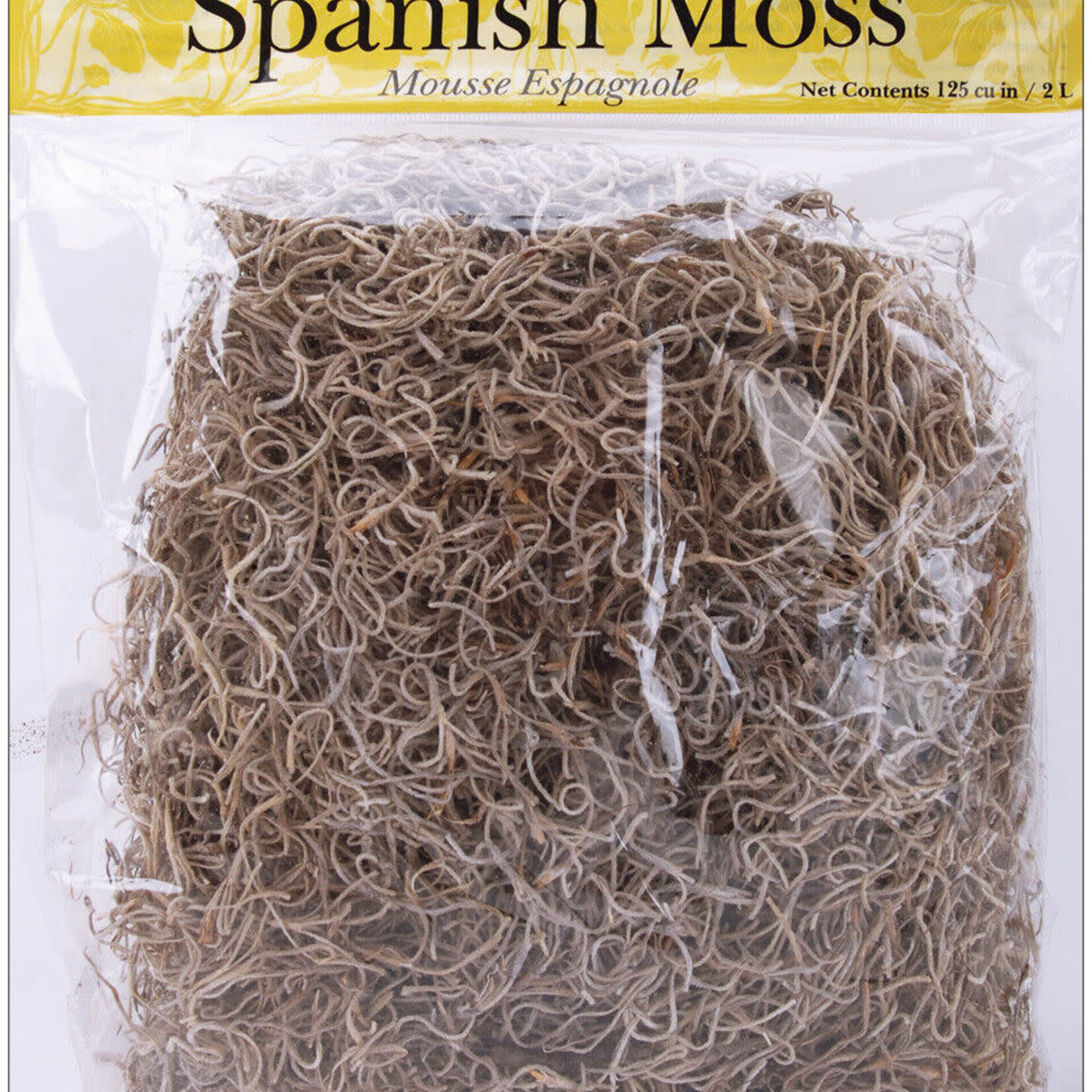Spanish Moss - Natural Bagged WFSM04 125 Cubic Inch Bag (approx. 4 oz)