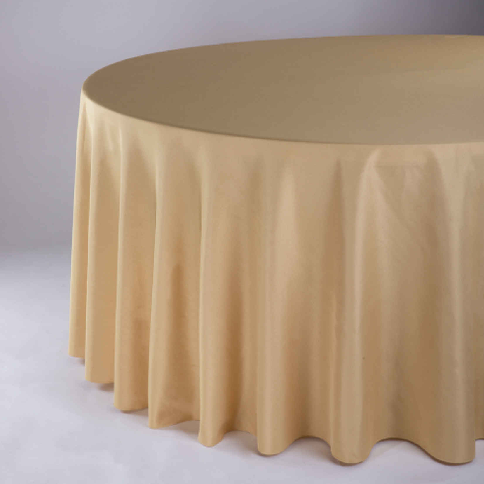 120" ROUND CHAMPAGNE TABLECLOTH