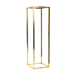 Large: H- 40” D- 12” x 12” GOLD METAL STAND POWDER GOLD REMOVABLE TOP