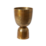 19”H X 12” GOLD METAL LUMOS FOOTED URN