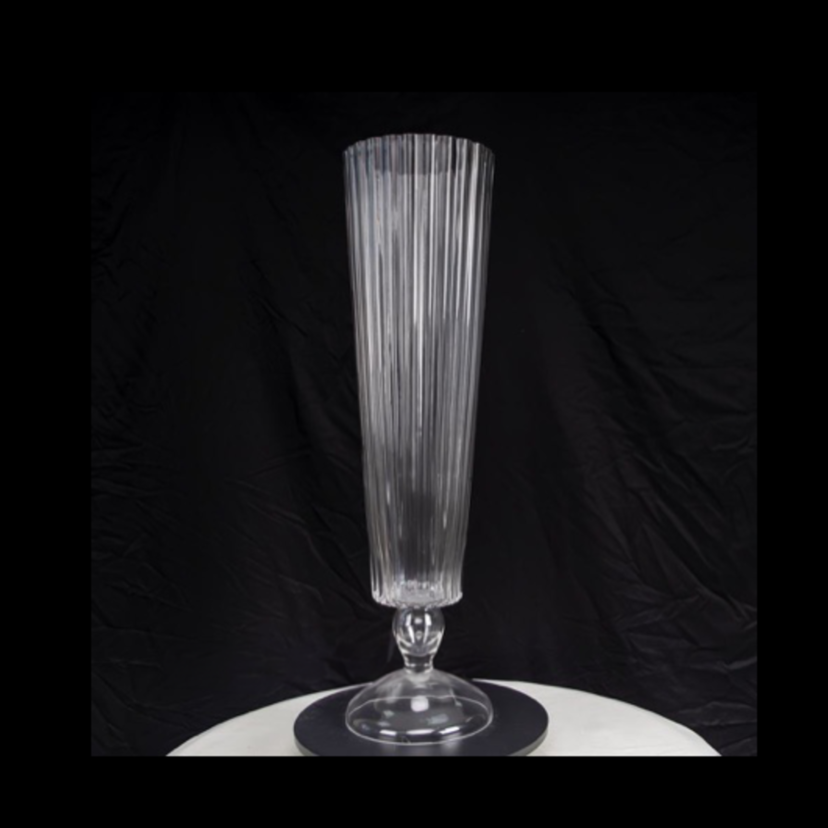 50% off was $70 now $35. 25.5” X 6.5” GLASS FLUTED BESPOKE LIKE TRUMPET VASE