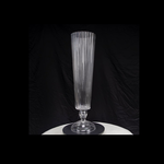 50% off was $45 now $22.50. 22”H X 5.5” GLASS FLUTED BESPOKE LIKE TRUMPET VASE
