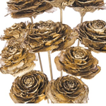 10 STEMS CEDAR ROSE MET GOLD