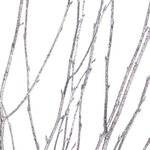 3'-4.5' BIRCH BRANCH SILVER GLITTER, 4-5 STEMS