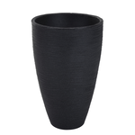 17”H X 11” BLACK RIBBED FLOWER PLASTIC POT, 40% OFF REG $32.99