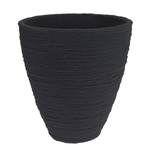 16"h x 15.5" BLACK RIBBED FLOWER PLASTIC POT, REG $59.99, 40% OFF