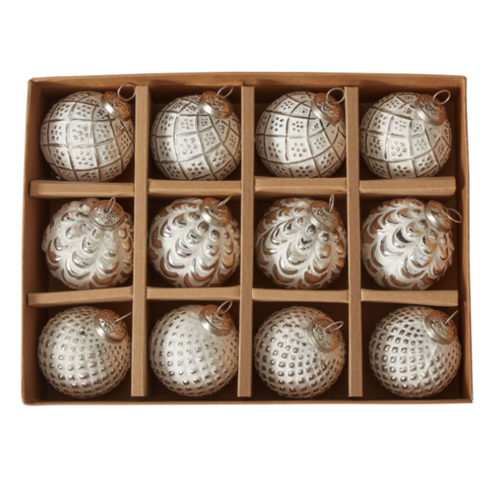 3.25”d GLASS ,  CHRISTMAS ORNAMENTS, reg $34.99