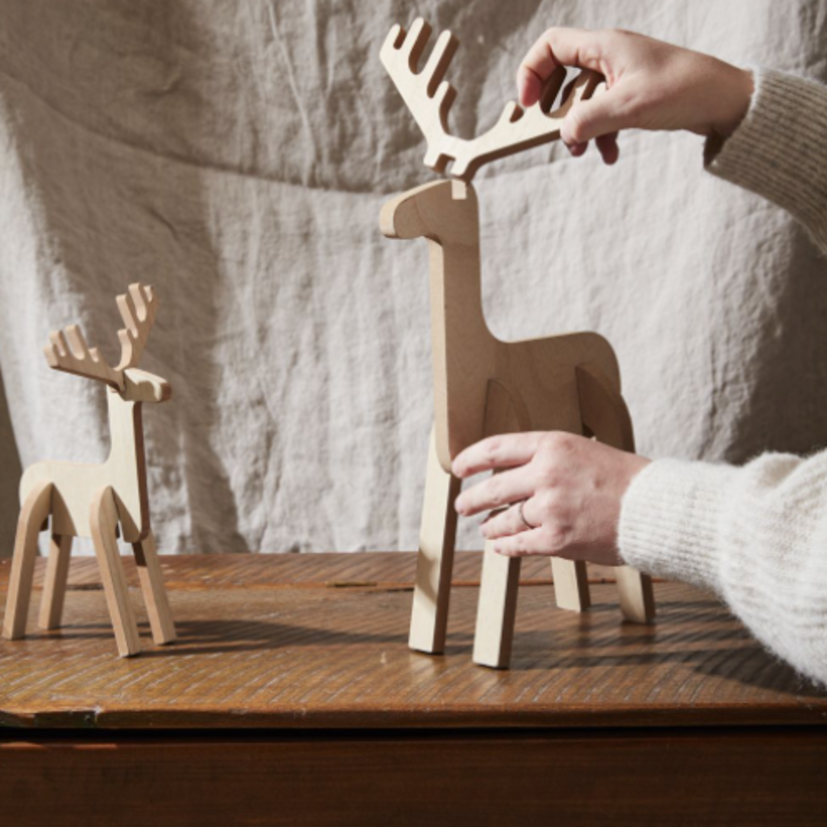 9.5”H X 5.5” X 4.25” NATURAL FIBER BLITZEN REINDEER, reg $5.99