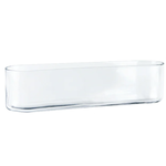 4”H X 16.5”LONG X 4” LONG AND GLOW GLASS RECTANGLE WITH OVAL CORNERS
