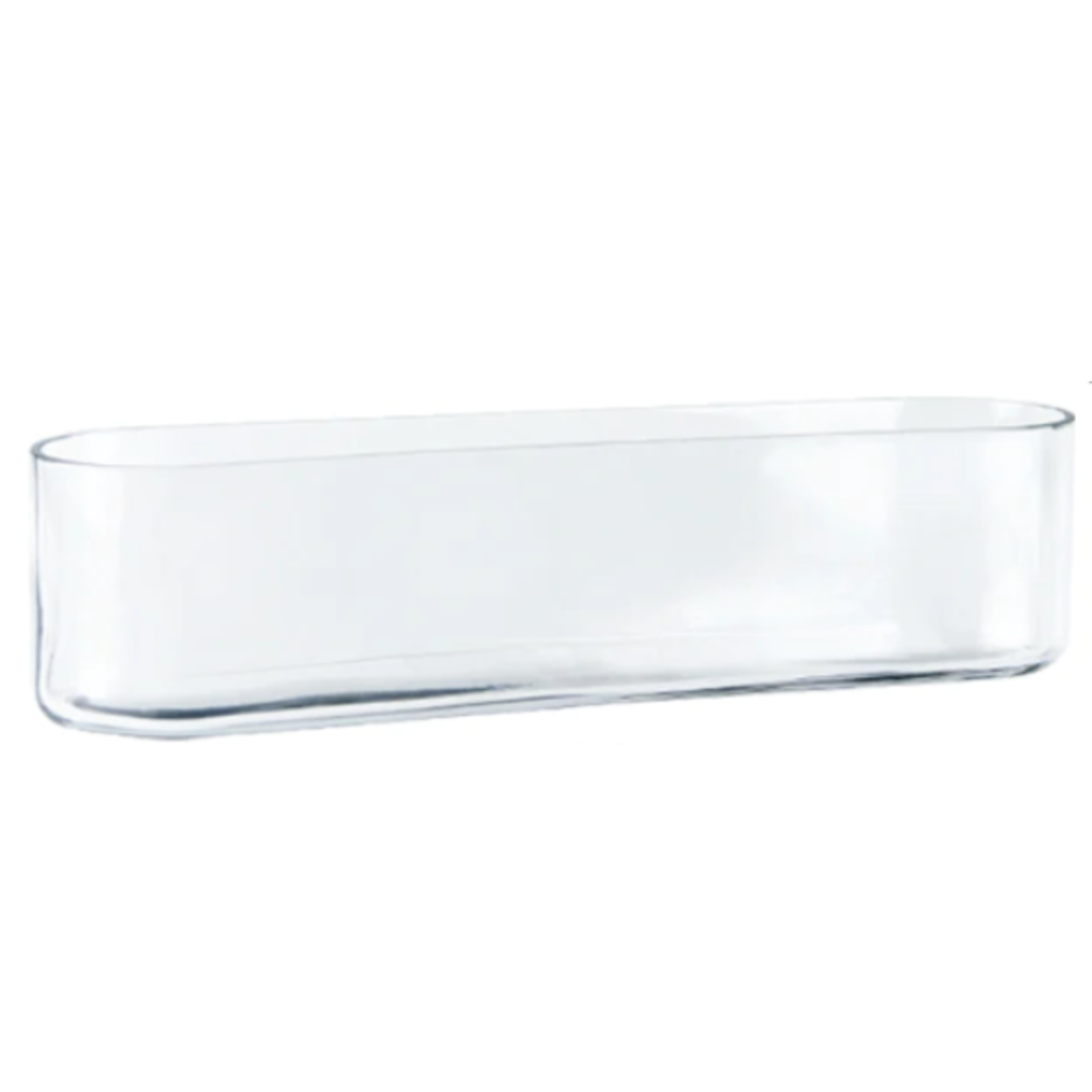 4”H X 16.5”LONG X 4” LONG AND GLOW GLASS RECTANGLE WITH OVAL CORNERS