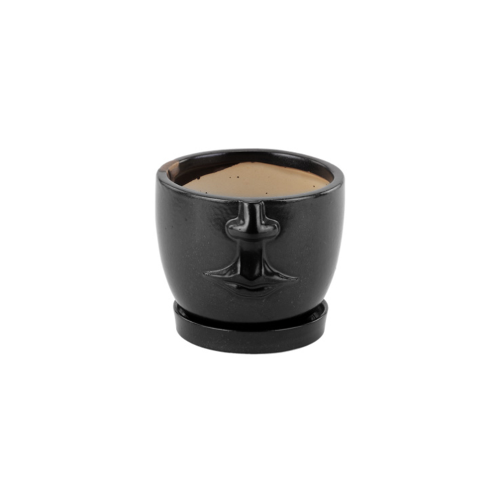 4.75" L x 4.75" W x 4.5" H BLACK FACE POT 50% off was $12 now $6.