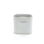 6”H X 6” X 2.6” MATTE WHITE CERAMIC PORTFOLIO VASE