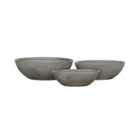 9”H X 13.5” X 26.5”L LARGE GRAY CERAMIC BOAT SHAPE PLANTER (PRICE PER EACH, BOX HAS ASSORTED SIZES)
