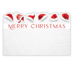 "MERRY CHRISTMAS" CAPRI CARD, SANTA HATS