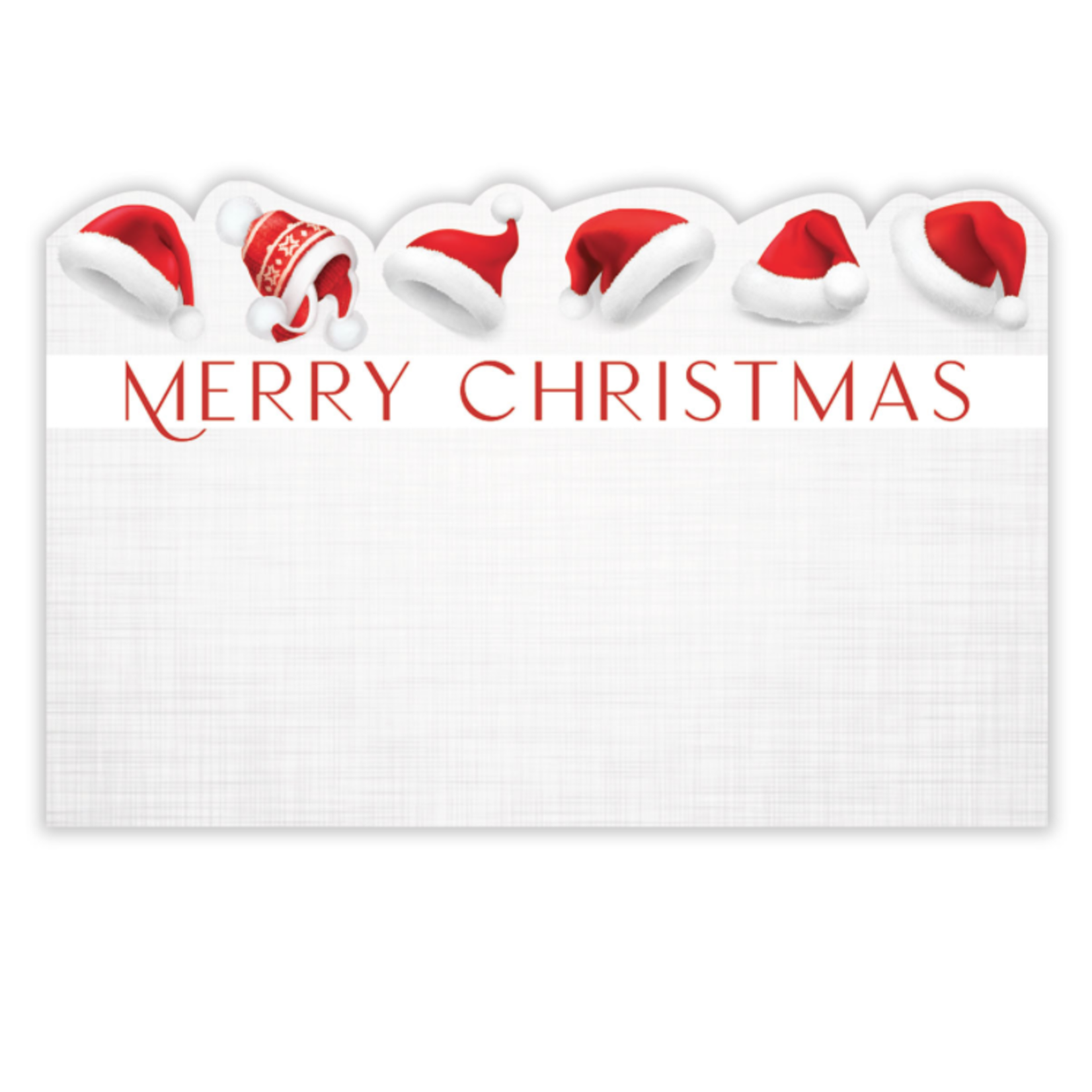 "MERRY CHRISTMAS" CAPRI CARD, SANTA HATS