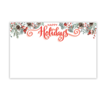 "HAPPY HOLIDAYS" BERRIES AND PINECONES CAPRI CARDS