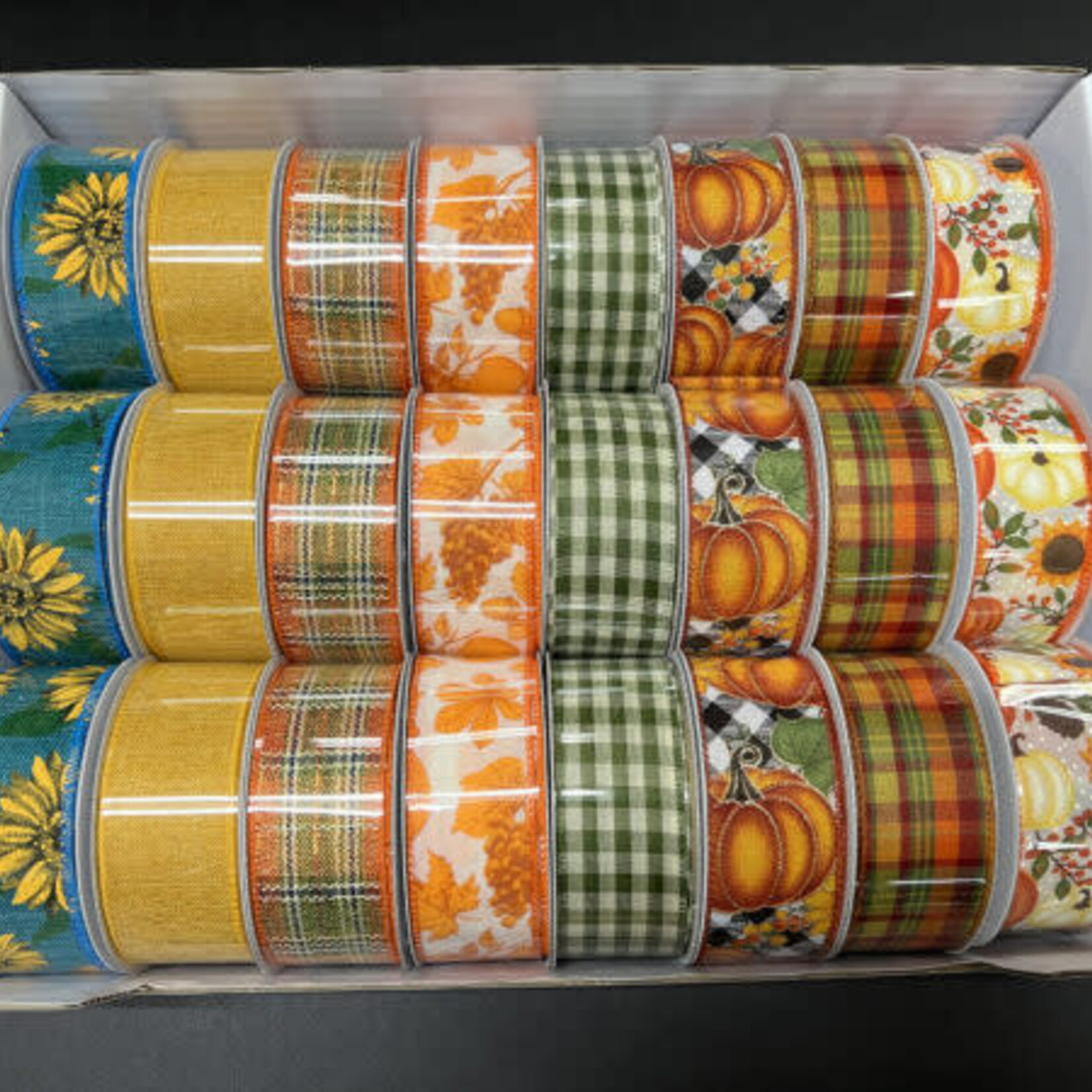 1.5" X 10 YDS FALL RIBBON ASST (price per each, box has assortment)