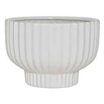 4.75”H X 6.25” WHITE CERAMIC COMPOTE VASE