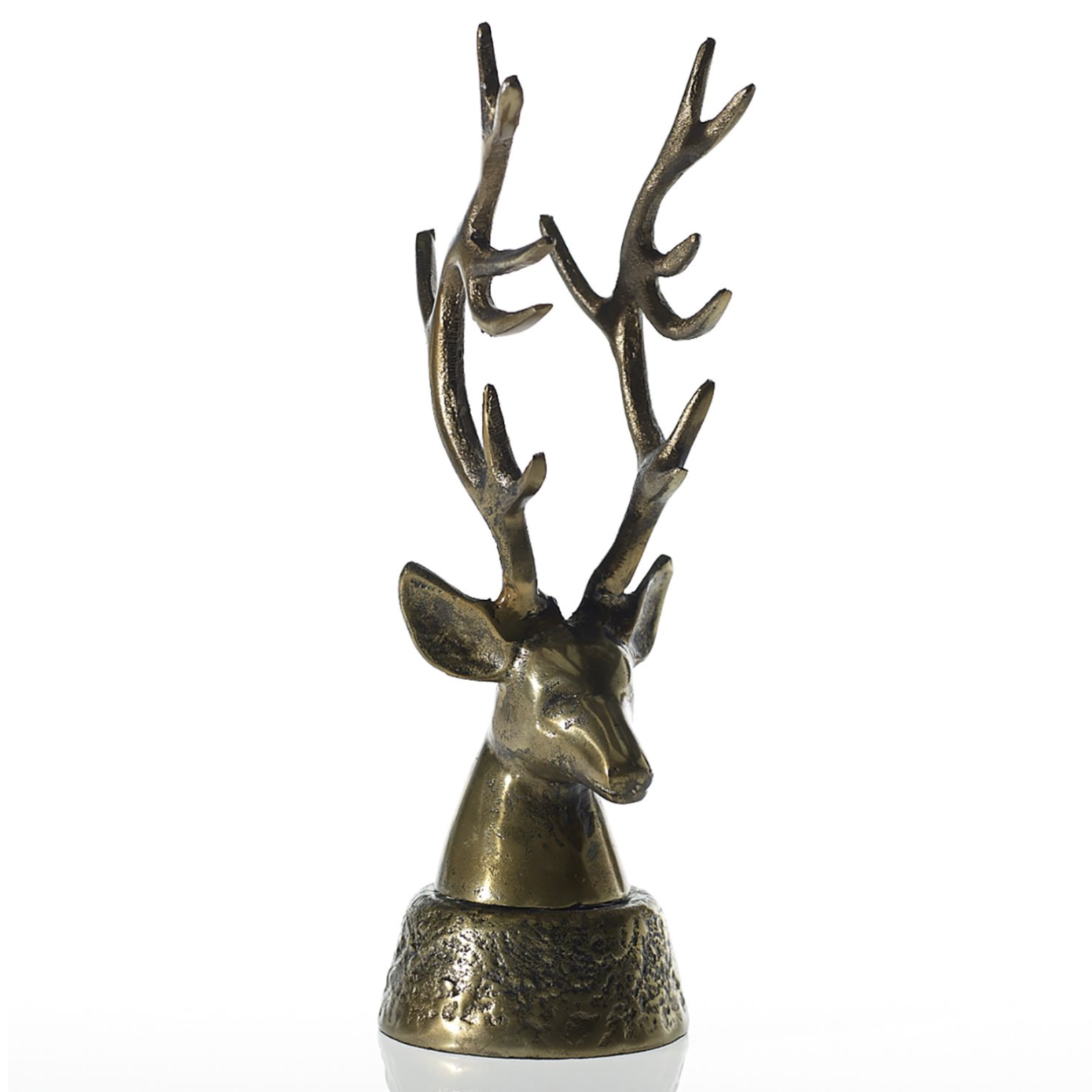 15.25"H X 7.25" X 5" BURNT SILVER METAL DEERHEAD