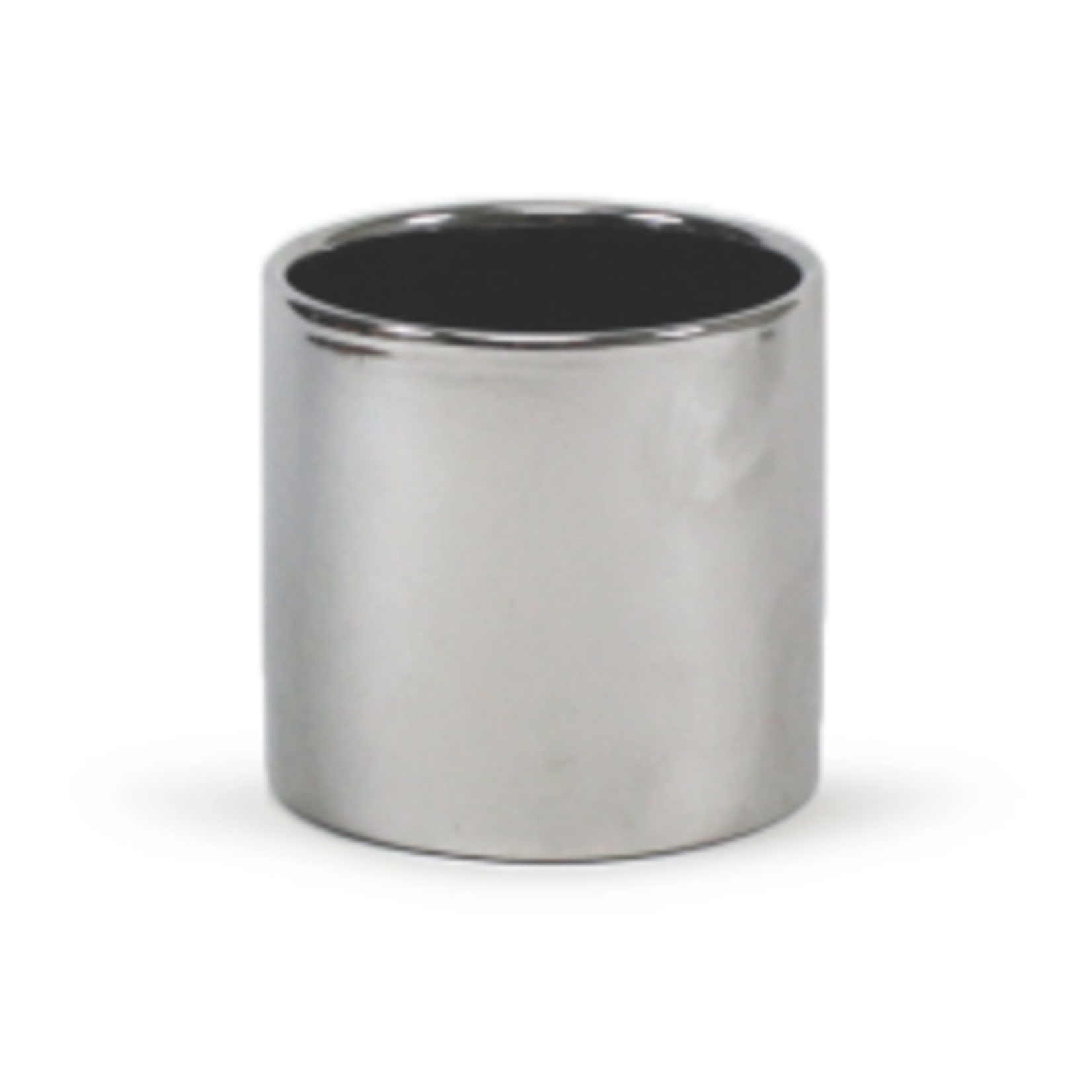 5" X 5" SHINY SILVER CERAMIC CYLINDER