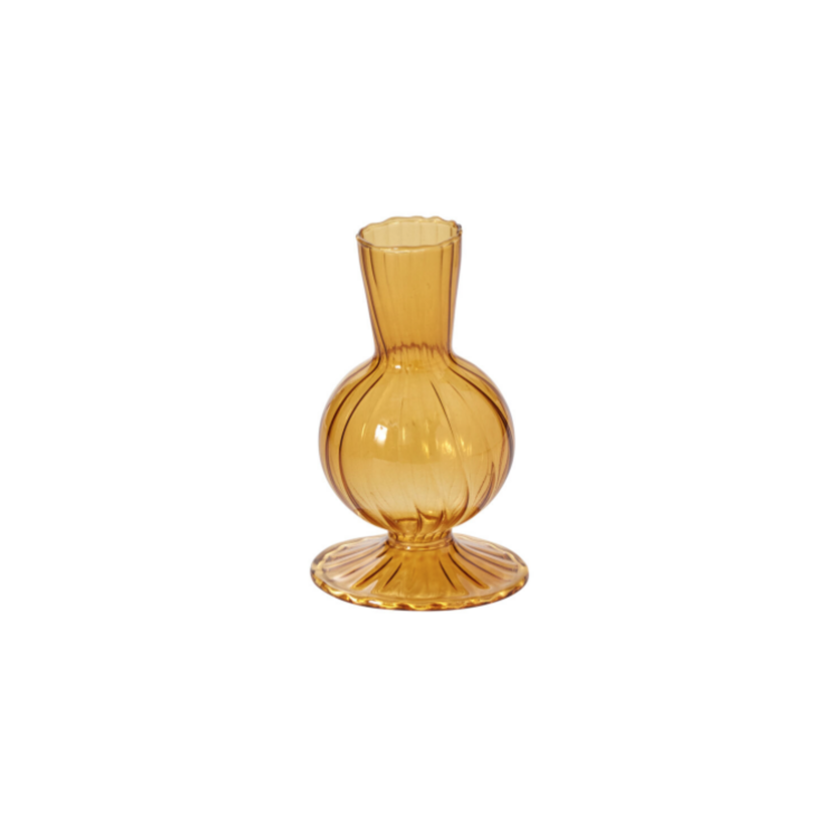 4.5"H X 3" AMBER GLASS BOUTIQUE BUDVASE
