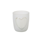 50% off was $6.40 now $3.20. 3.5”H X 3” GLASS HEARTS AGLOW VASE/VOTIVE