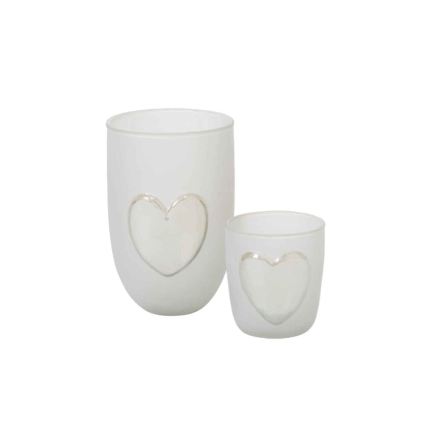 50% off was $15 now $7.50. 6”H X 4” GLASS HEARTS AGLOW VASE/VOTIVE