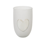 50% off was $15 now $7.50. 6”H X 4” GLASS HEARTS AGLOW VASE/VOTIVE
