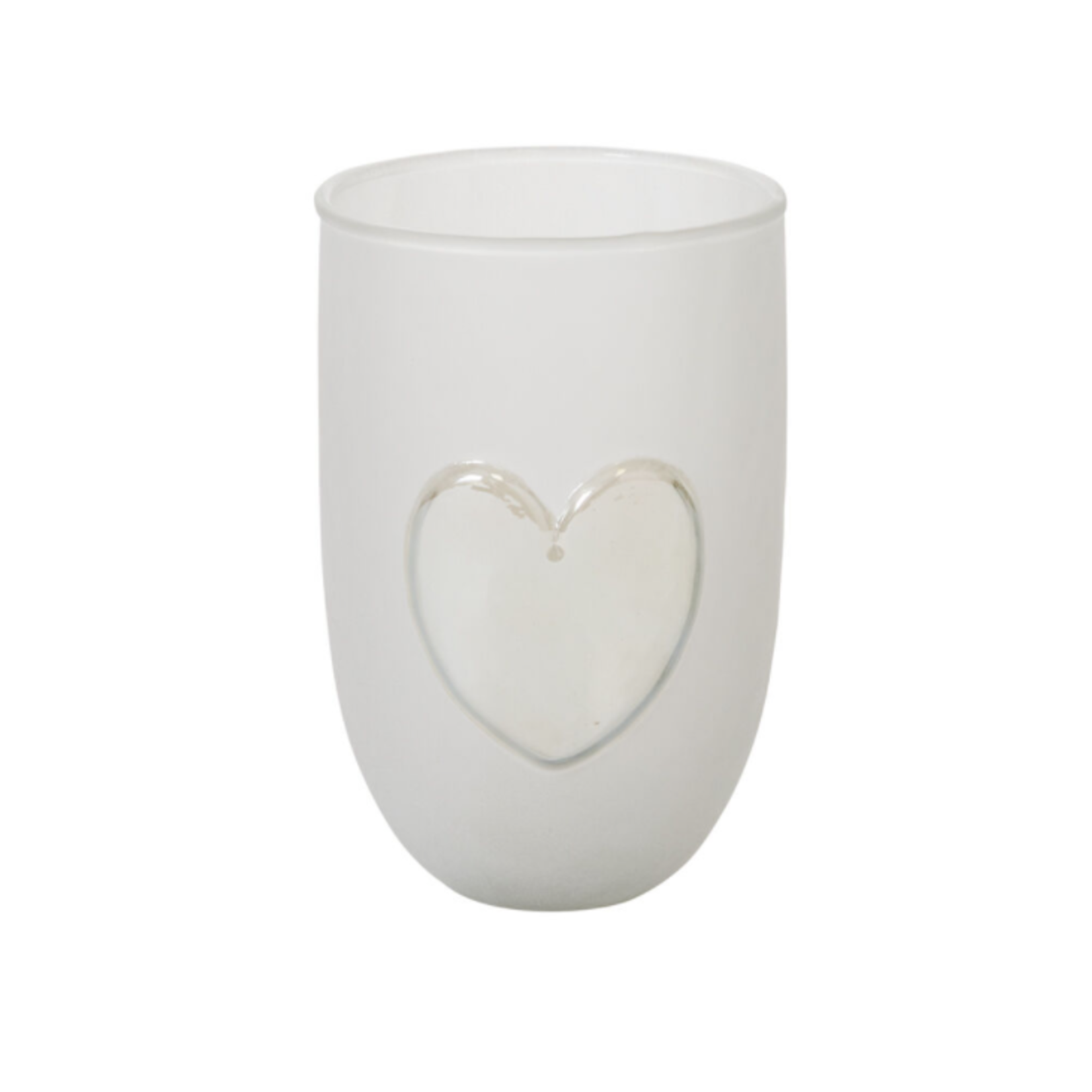 50% off was $15 now $7.50. 6”H X 4” GLASS HEARTS AGLOW VASE/VOTIVE