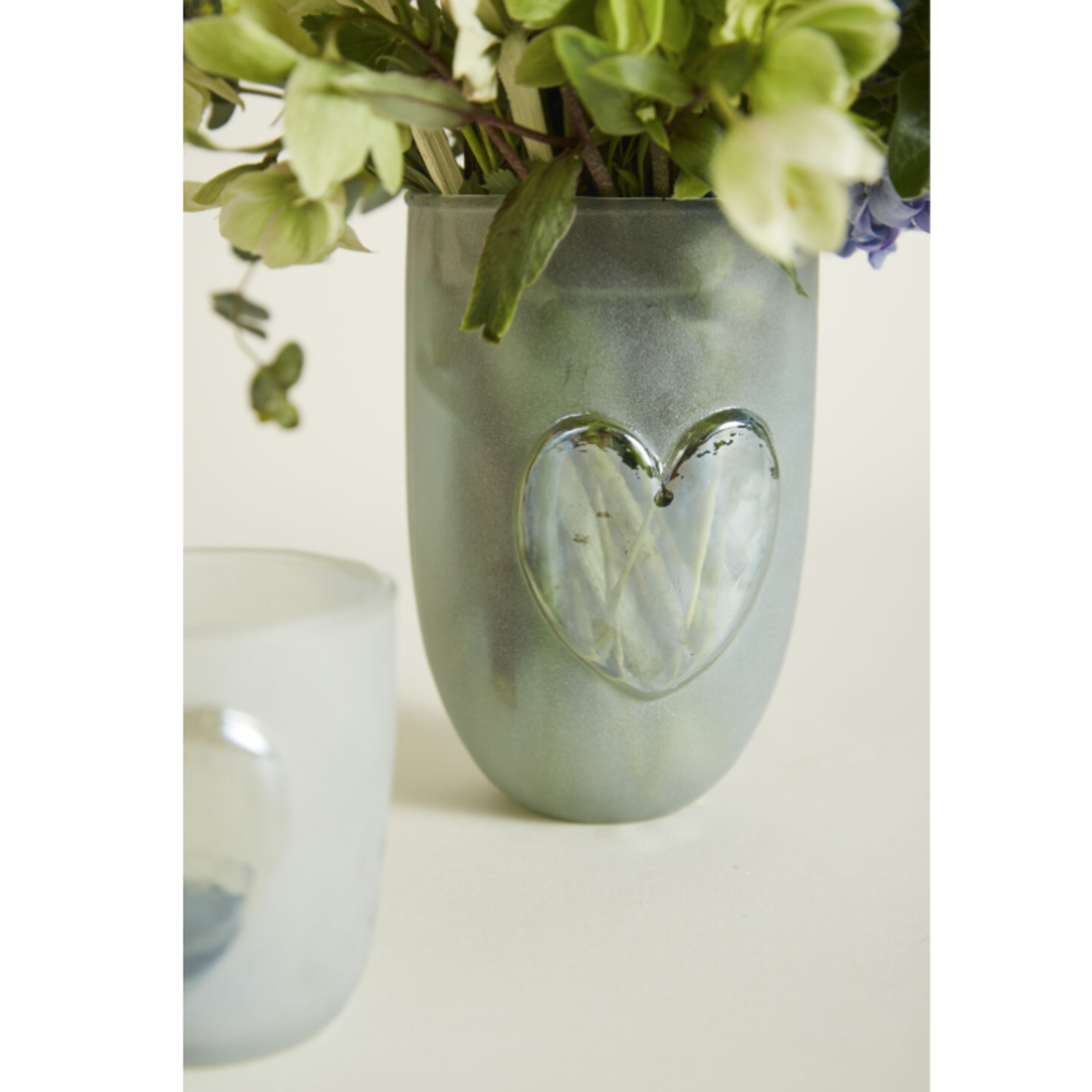 50% off was $15 now $7.50. 6”H X 4” GLASS HEARTS AGLOW VASE/VOTIVE