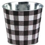 5" X 5" GALVANIZED BLACK AND WHITE CHECK POT COVER