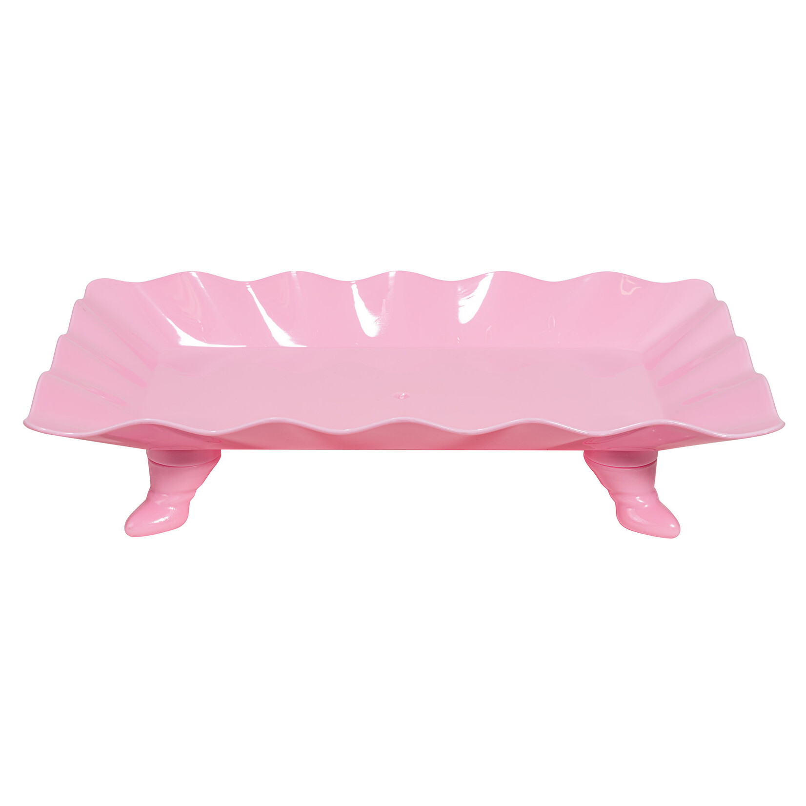 10¾" x 6¾" x 2¼"  PLASTIC SCALLOPED TREAT STAND-ASSORTED, REG $6.99