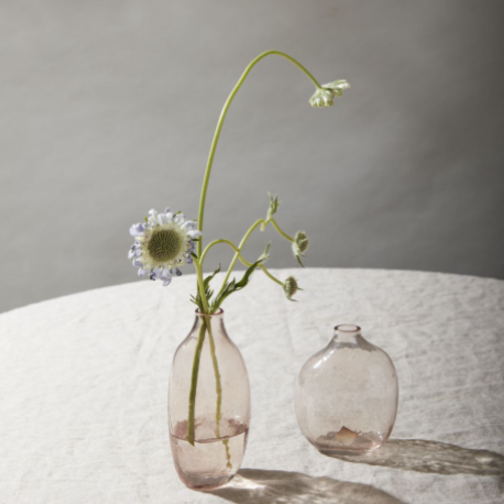 4.25”H X 2.25” PINK GLASS BRIELLE BUDVASE
