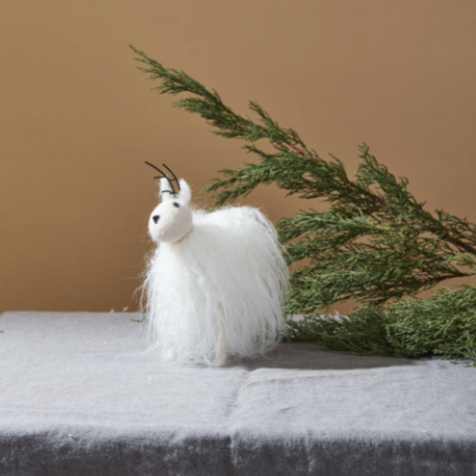 3.54"x 1.97"x 5.12"H WHITE NEVE REINDEER (SOLD IN PACKS OF TWO)