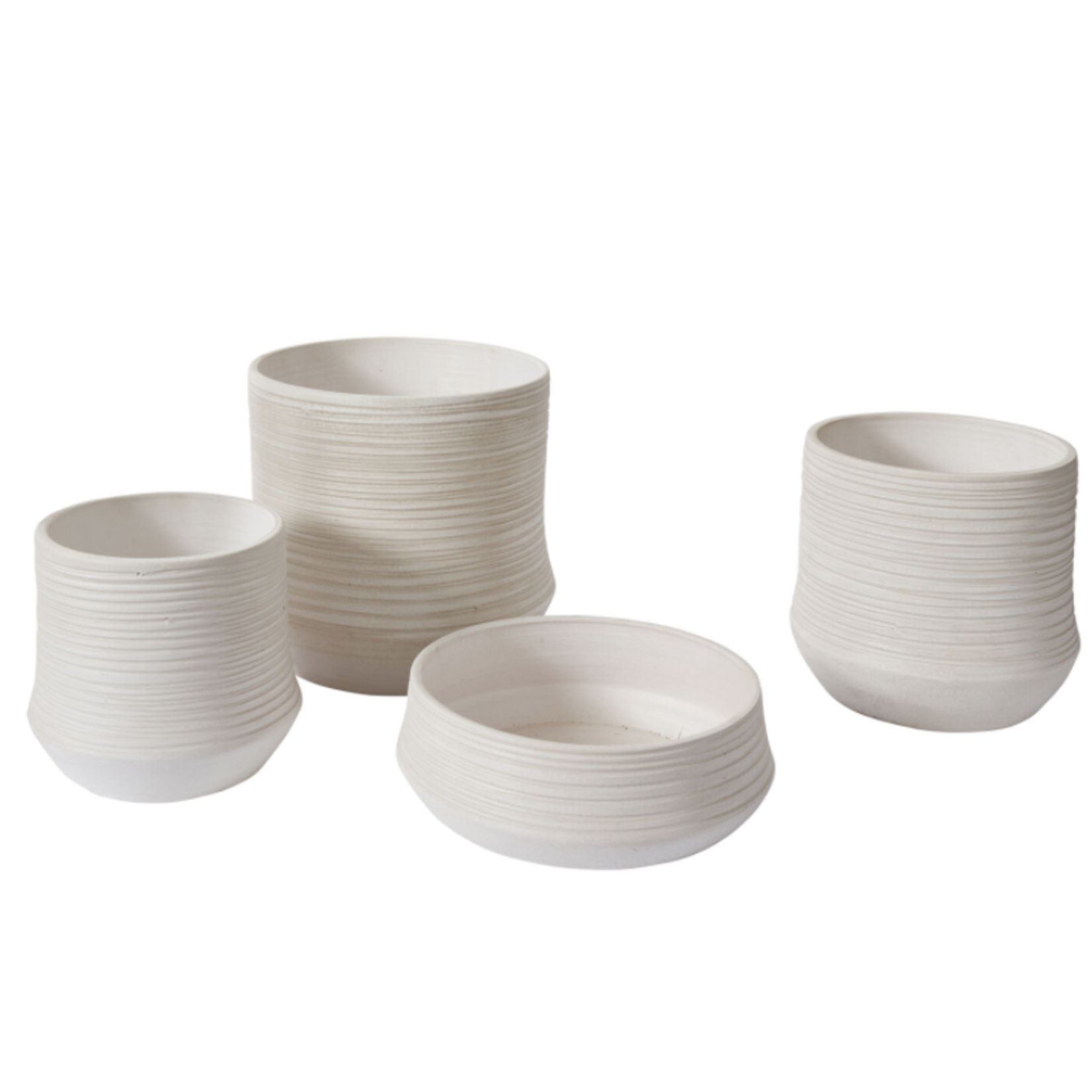 9”H X 9.5” WHITE CERAMIC VASE/POT OFFSHORE COLLECTION