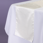 14" X 108" IVORY SATIN FABRIC TABLE RUNNER