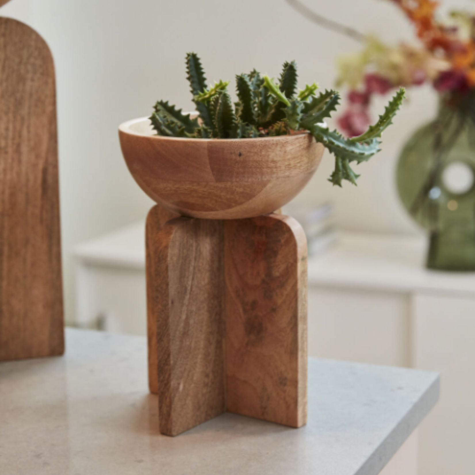 7”h x 11.5” WOOD CARLA BOWL