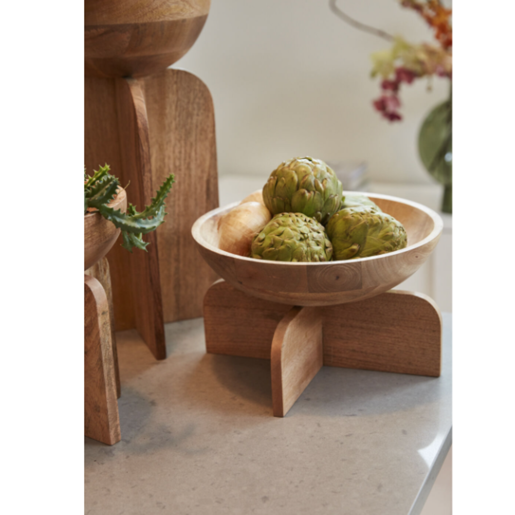 7”h x 11.5” WOOD CARLA BOWL