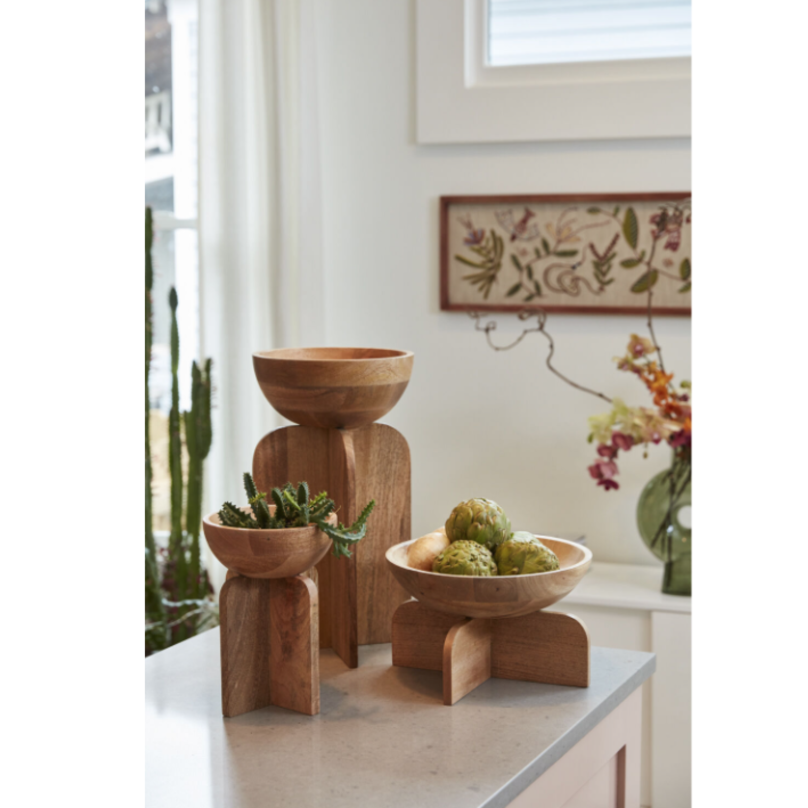 7”h x 11.5” WOOD CARLA BOWL