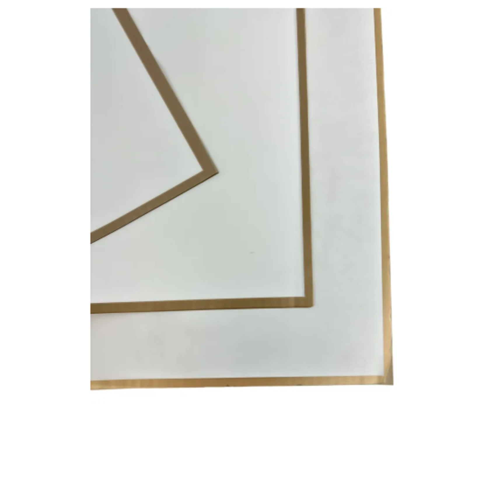 22.5" x 22.5" WHITE W GOLD EDGE FLOWER PAPER 20pk