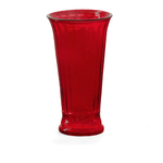 10.5”H X 5.75” RED RUBY GLASS RIBBED VASE