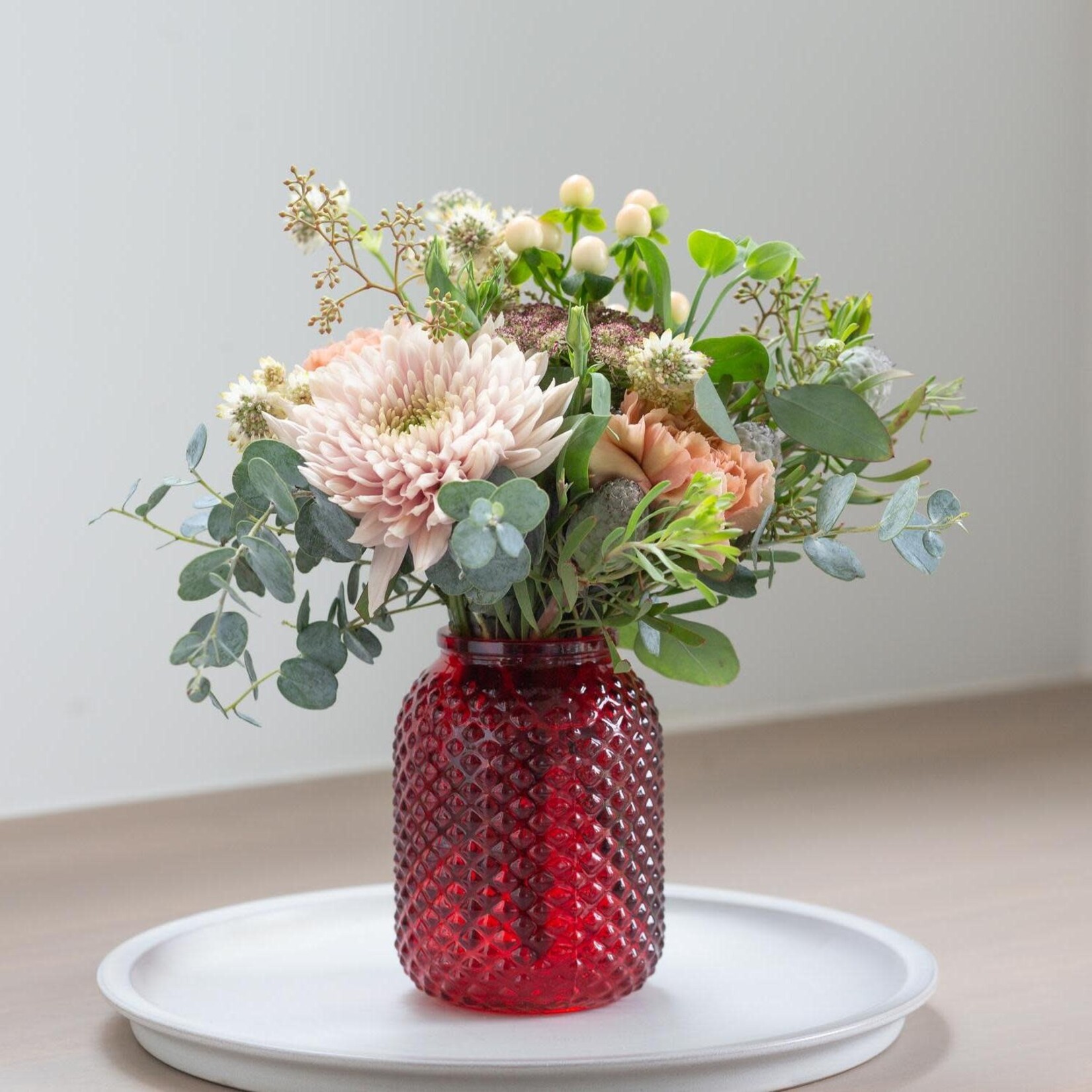 37% off was $1.89 now $1.19. 4.57”h RED RUBY HONESY VASE