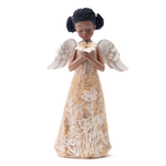 5" L x 8.75" H African American Angel Holding Sunflower