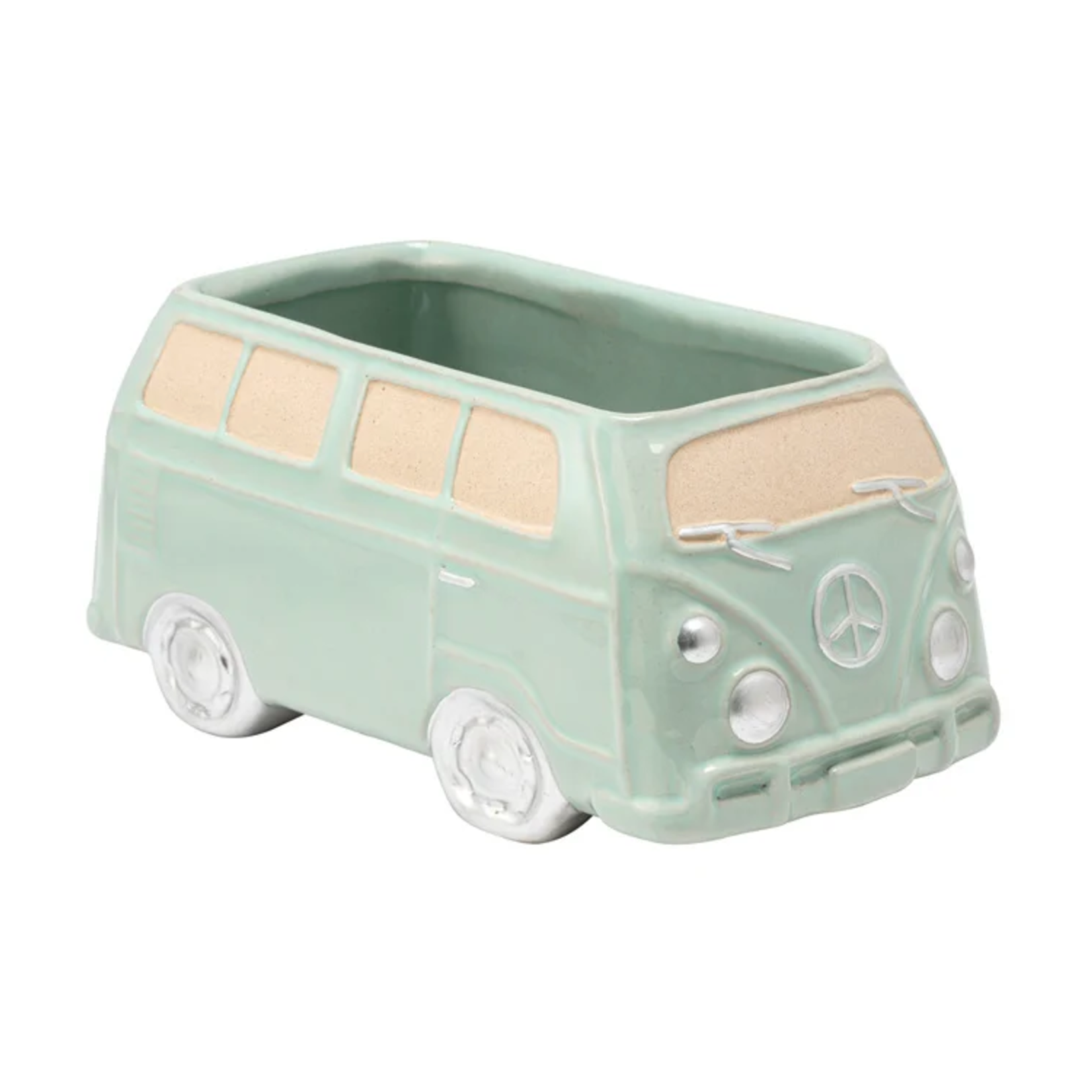40% off was $20 now $12. 8.5" L x 3.25" W x 3.25" H BLUE VW CERAMIC VAN