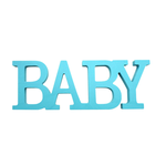9 .85" X 3.35" WOODEN "BABY" BLUE